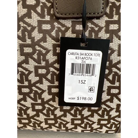 Women's DKNY Satchel "Carlita" Small Book Tote Handbag Flat Bottom Crossbody - Picture 5 of 10